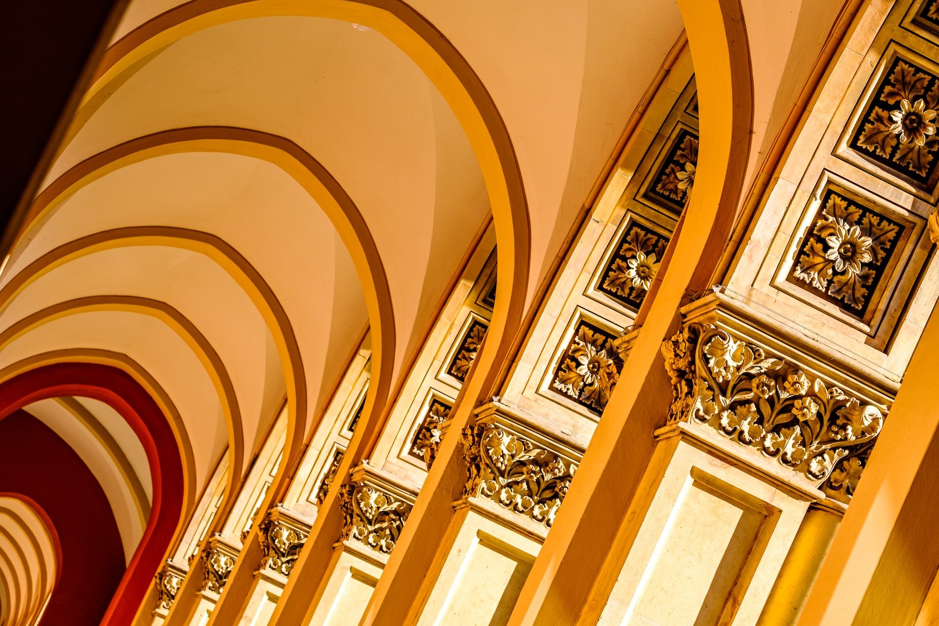 bautiful old archway at a historic building - photo