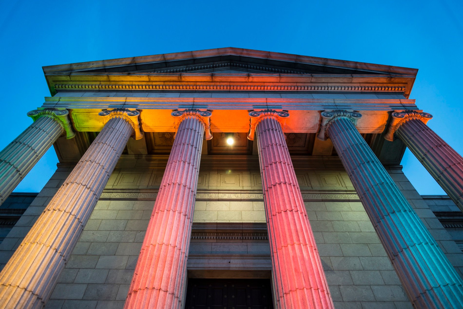 Building with Lighted Columns - Minnesota Institue of Arts in Minneapolis, Minnesota.