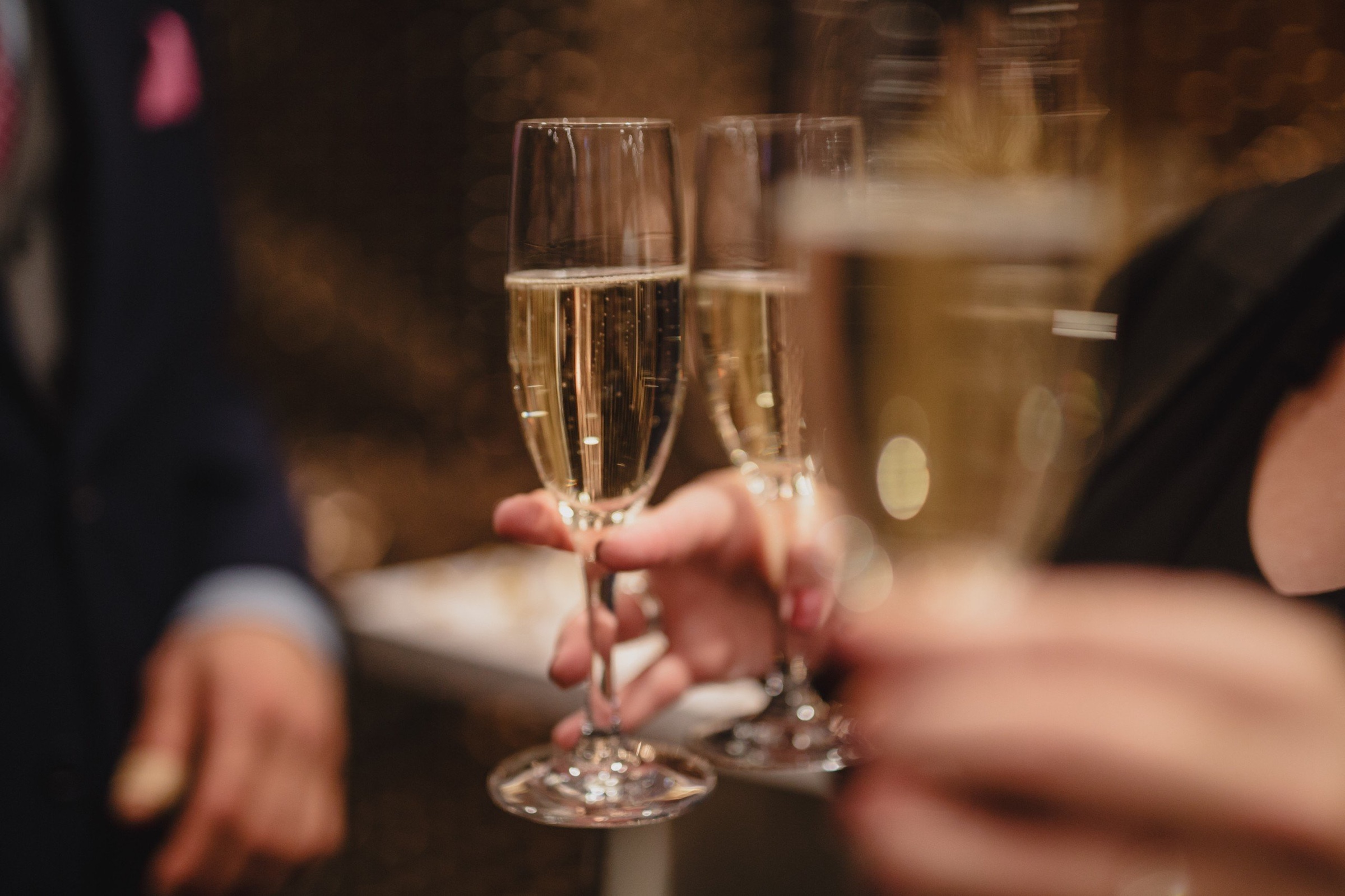 two champagne glasses at Hotel Ivy